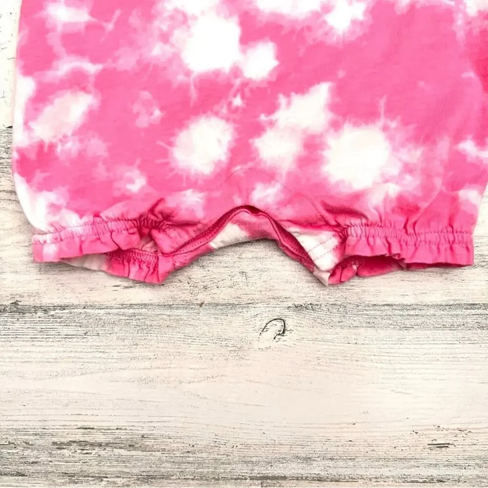🌵3/$20 Baby Gap Disney Romper Baby 3–6M Pink Tie Dye Mickey Minnie Ruffle Cotton